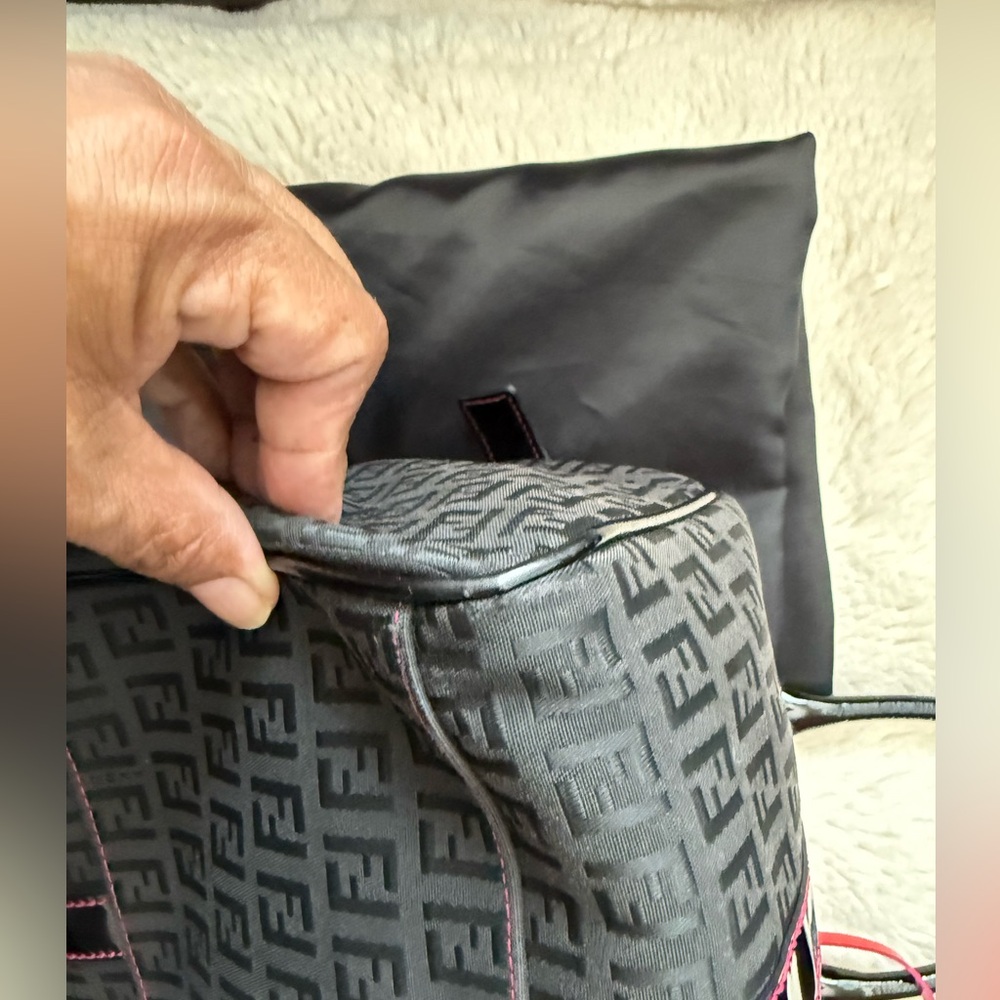 Fendi Monogram Vintage Bauletto Bag Hot Pink GUC Red Lock Key Clochette - Picture 7 of 13